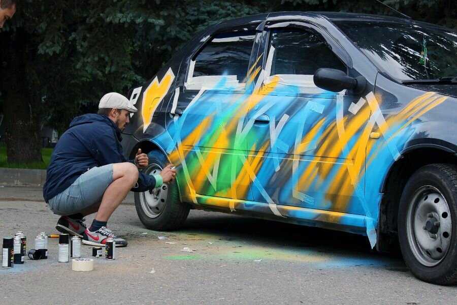 Как покрасить авто из баллончика 